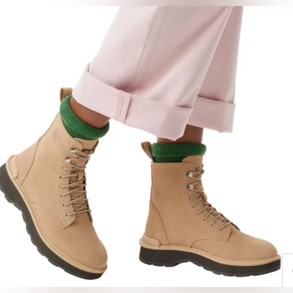 Sorel Women's Hi-Line Lace Boots Sz 8.5 Tawny Buff